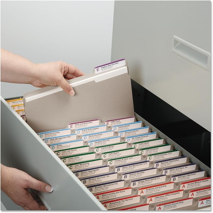Smead Colored File Folder, 1/3-Cut Tab, Letter Size, Gray, 100 per Box (12343)