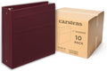 Carstens 4-Inch Heavy Duty 3-Ring Binder - Side Opening, Wine, Durable Plastic, No-Gap Rings, Waterproof Cover, No Pockets, Holds 600 US Letter Sheets, BPA-Free, Made in USA (1843-3R), Case of 10