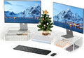 LEKETREE Acrylic Monitor Stand , Clear Monitor Stand for Desk, Computer Accessories for Home Office, Desk Organizer Shelf for Laptop, PC, Multi Media and more