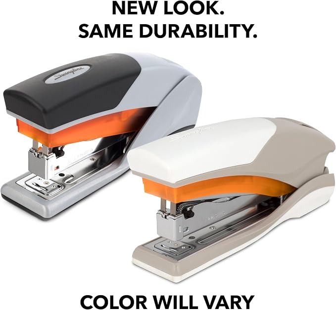 Swingline Stapler, 25 Sheet Capacity, Optima 25, Jam Free, Reduced Effort, Soft Grip, Orange and Gray (66402)