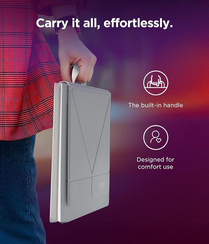 Lenovo Yoga Tote Sleeve Case for Laptops with 14-inch Display, Multi-Compartment Organizer with Convertible Stand, Lightweight Protective Polyester & Microfiber Sleeve, Seashell