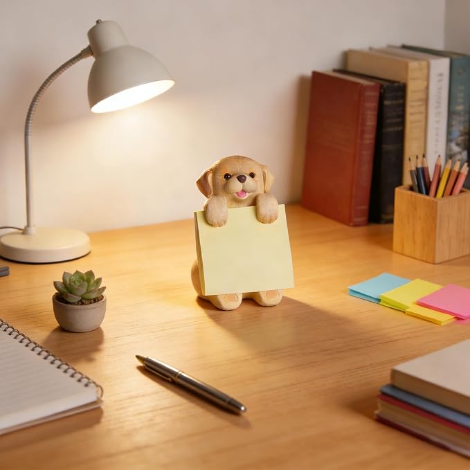 Dog Pop-Up Sticky Note Dispenser for 3x3 in Notes, Golden Retriever | Includes 100 sheets, handmade resin desk decor for office, home or classroom; gift for teachers, coworkers and dog lovers