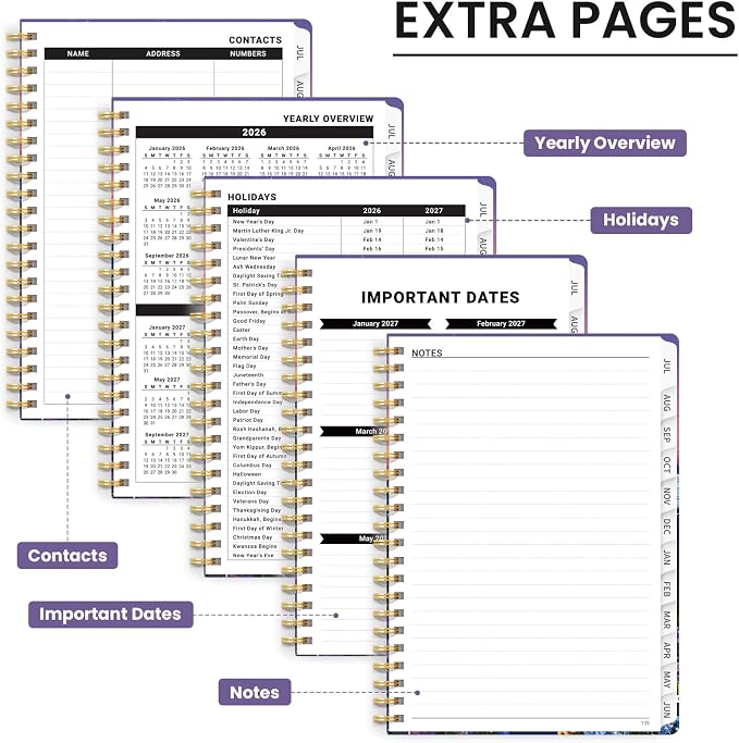 ZOTIA Planner 2026-2027 Weekly & Monthly Calendar Planner Jul 2026-Jun 2027
