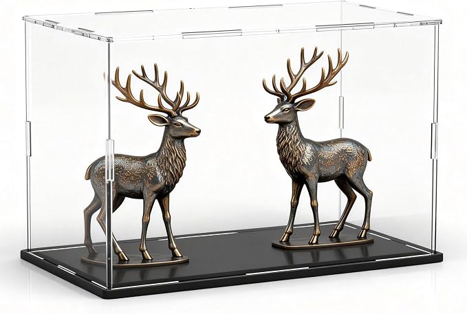 Large Acrylic Display Case, Clear Acrylic Display Box with Matte Base, Dustproof Collectible Storage Cases, DIY Easy Assembly Showcase for Figures, Models, Collectibles, 16 x 7 x 7 inch