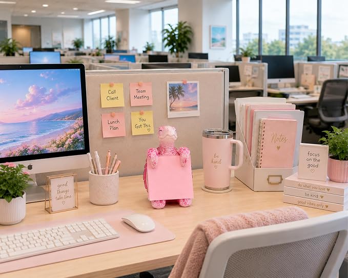 Sea Turtle Pop-Up Sticky Note Dispenser for 3 x 3 in Notes, Pink | Includes 100 sheets, handmade resin desk decor for office, home or classroom; gift for teachers, coworkers and turtle lovers