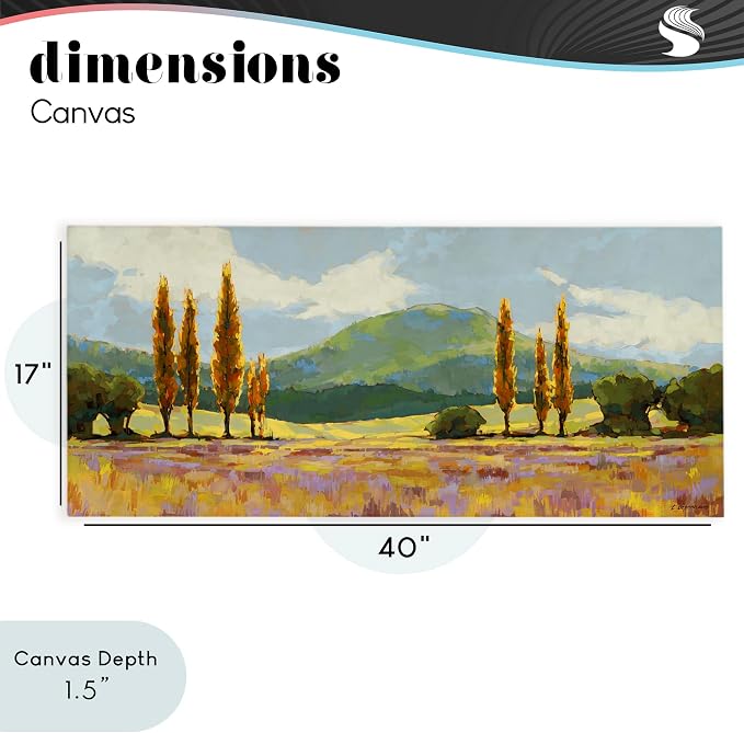 Stupell Industries 'Countryside with Dabbled Pastels', Canvas Art, 40 x 17 Inches, Easy to Hang and Sturdy, Made in USA, by Trevor Copenhaver | Stupell Industries | 40 x 17 Inches, Easy to Hang and Sturdy, Made in USA, by Trevor Copenhaver