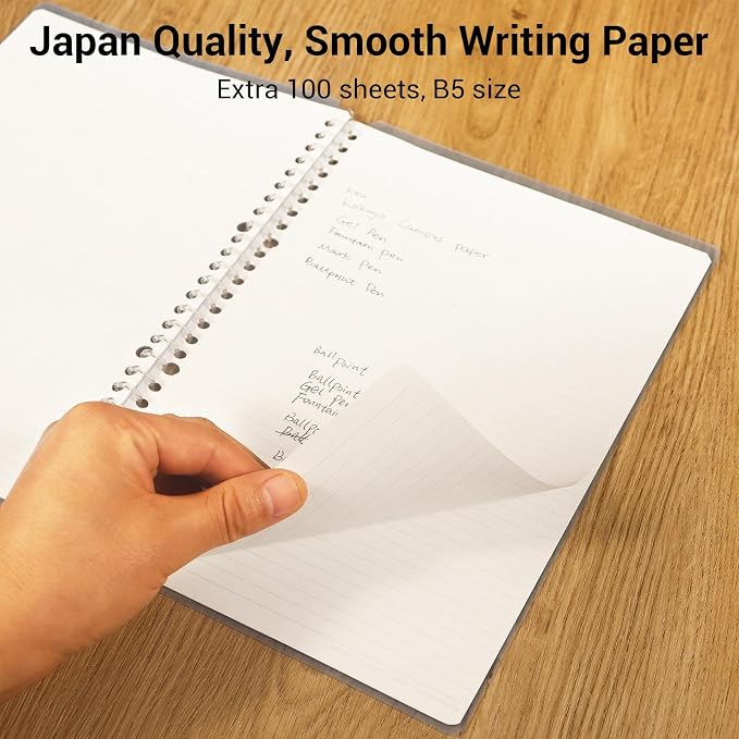 Kokuyo Campus Smart Ring Binders 3 Pack, B5 Notebook Binder +100 Sheet 6mm Dot Ruled Refiller Paper, 25 Sheet Capacity, 26 Rings, Light Color, Perfect for Work, Study & Journal