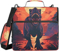 Dinosaur 3 Ring Binder Bag 1.5 inch Binder Organizer with Zipper Shoulder Strap 500 Sheet Documents Storage for School Office