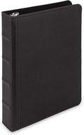 Samsill Vintage Leather Mini 3 Ring Binder 1 Inch Round Ring (Holds 200 Sheets), 5.5 x 8.5 Inch Documents, Professional Organizer, Planner, Notebook, Black