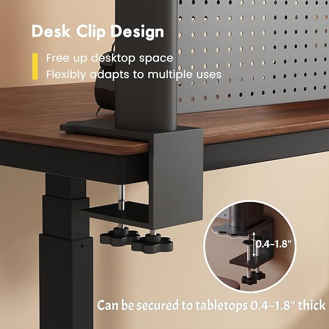 Clamp On Desk Shelf Organizer with Pegboard Desk Hutch Dorm with Storage Bookshelf Desk Top Organizer Shelf Multi-Purpose White & Black Desktop Shelves & Office Shelves (Black, W - 31.5")