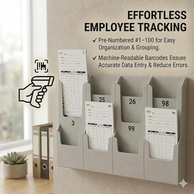 400 Time Cards Compatible with Lathem 7000E and 7500E Time Clocks
