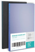 Binditek 100 Pack Binding Covers Set, 11x17 Inches, 10Mil PVC & 16Mil Poly | Binding Covers Set, 11"x17" Ledger/Tabloid Size, 10 Mil Clear PVC Front, 16 Mil Black Poly Back, Square Corners, Unpunched