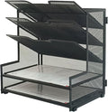 5-Tier Metal Office Desk Organizer,Paper Tray Organizer for Desk,Black | Office Desk Accessories for File Organizer