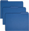 Smead Interior File Folder, 1/3-Cut Tab, Letter Size, Navy, 100 per Box, Expandable File Folders for Filing Cabinet