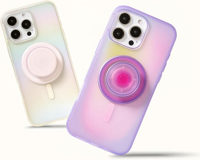 PopSockets iPhone 16 Pro Phone Case with MagSafe- Aura | Magnetic, Wireless Charging, Camera & Drop Protection, Purple, Aura, Electronic Accessories, For iPad/Kindle/iPhone/Android