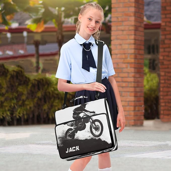 Personalized Motocross Zipper Binder, 1.5 Inch 3 Ring School Binder