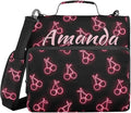 Custom 3 Ring Zipper Binder Pink Neon Cherry Personalized Name 1.5 inch Binders Large Capacity Multi Pockets for School Office Supplies