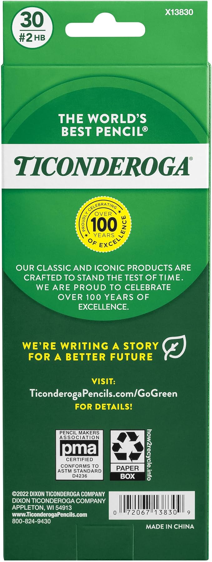 Ticonderoga Wood-Cased Pencils, Pre-Sharpened, 2 HB Soft, Yellow, 30 Count, 6 Packs/180 Count Total