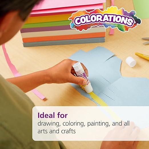 Colorations Construction Paper for Kids - 7 Bright Colors - 600 Bulk Sheets of 9"X12" - Assorted Pack of Heavy-Duty Craft Paper, Bulk School Supplies | 600 Sheets Bright Colored Paper, Bulk Arts & Crafts, School Supplies, Drawing, Coloring, 3D Art