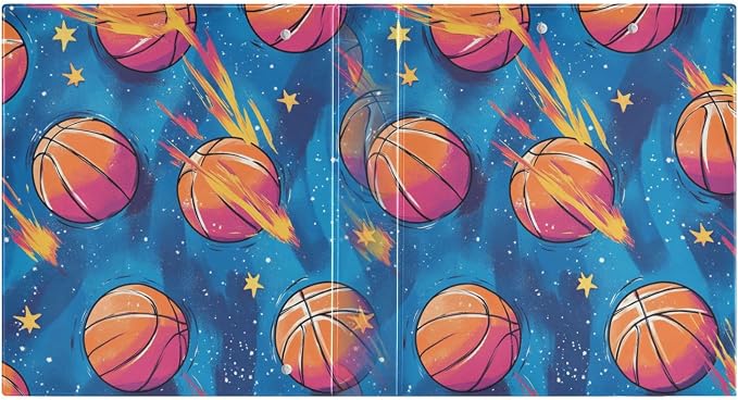 Basketball Stars Cartoon Decorative 3 Ring Binder 1.5 Inch Large View Binders with Pockets Holds 200 Sheets File Organizer for Office College School, 2 Pack
