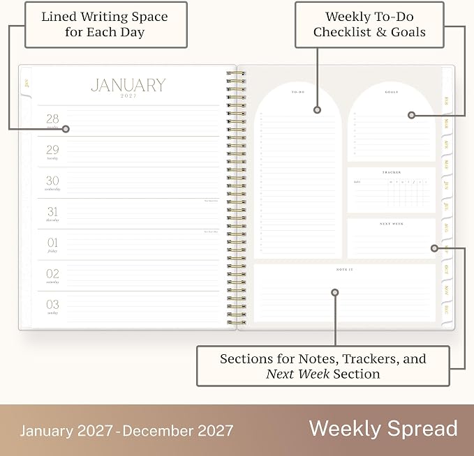 Blue Sky Life Note It 2027 Weekly & Monthly Planne Calendar, 8.5"x11", Leah