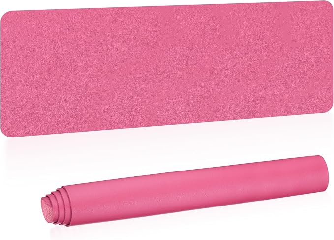 PATIKIL Desk Mat, 55"x17" Non-Slip Waterproof PU Leather Desk Pad Dual Sided Desk Pad for Office Home Work Study, Rose Red