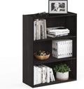 Furinno PASIR Book Shelf, 3-Tier Bookshelf, Storage Shelves Bookcase, 9.7 x 23.7 x 31.5, for Living Room, Bedroom, Home Office, Cinnamon Cherry