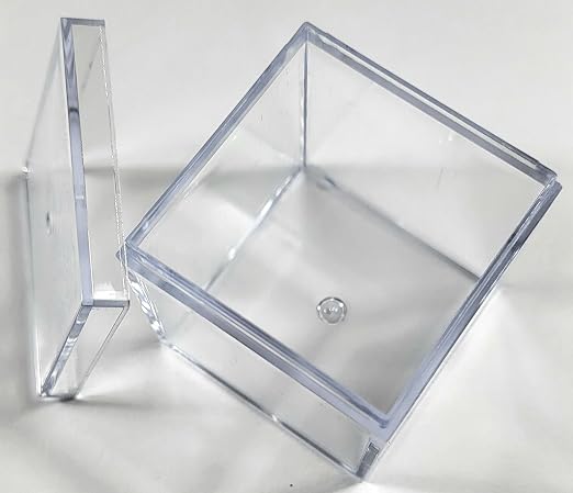 25pcs Acrylic Box Trays for 1.5" 38.1mm Element Cubes Clear Case Periodic Table Bracket for Elements Collections Science Education Displays