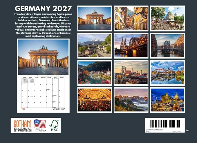Germany Calendar 2027 Monthly Wall Calender 12 Month