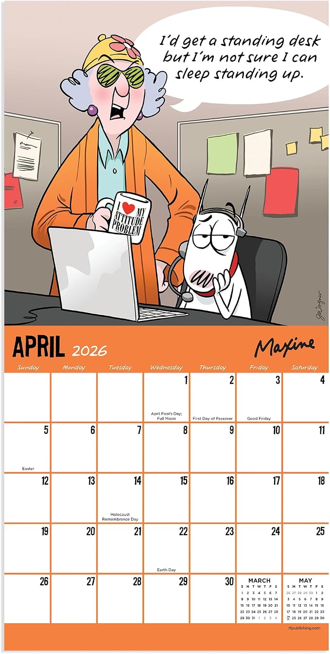TF Publishing 2026 Maxine Mini Calendar with Monthly Grids for Appointments and Scheduling - Vertical Small Wall Calendar 2026 with Premium Matte Paper for Home and Office Organization - 7x7in
