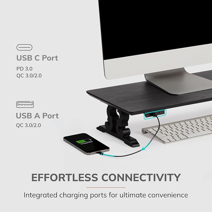 Anji Mountain Monitor Stand - Desktop Organizer & Laptop Riser, Ergonomic Monitor Riser, Space-Saving Monitor Stand for Desk, Durable Construction, Easy Assembly, Ideal for Home & Office