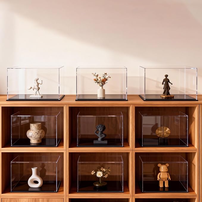 Clear Acrylic Display Case for Stationery & Toys, Dustproof Transparent Display Case for Collectibles, Action Figures, Pens, Markers, Building Blocks, Desktop Storage & Showcase