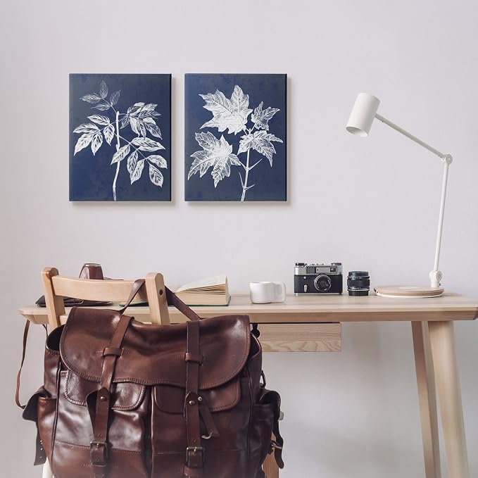 Maple Leaf Elm Stem Illustration, 16 x 20 Inch Canvas Wall Art Set | Stupell Industries · By Lil' Rue · Ready to hang · Nature inspired cottage charm · Made in USA