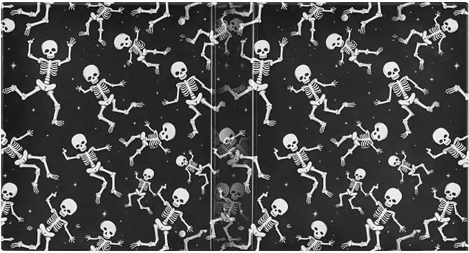 ALAZA 3 Ring Binder Funny Dancing Skeleton Clipboard Round Ring Binder Holds 1.5 Inch Three Binders Heavy Duty Binders for Office Supplies, 1Pack