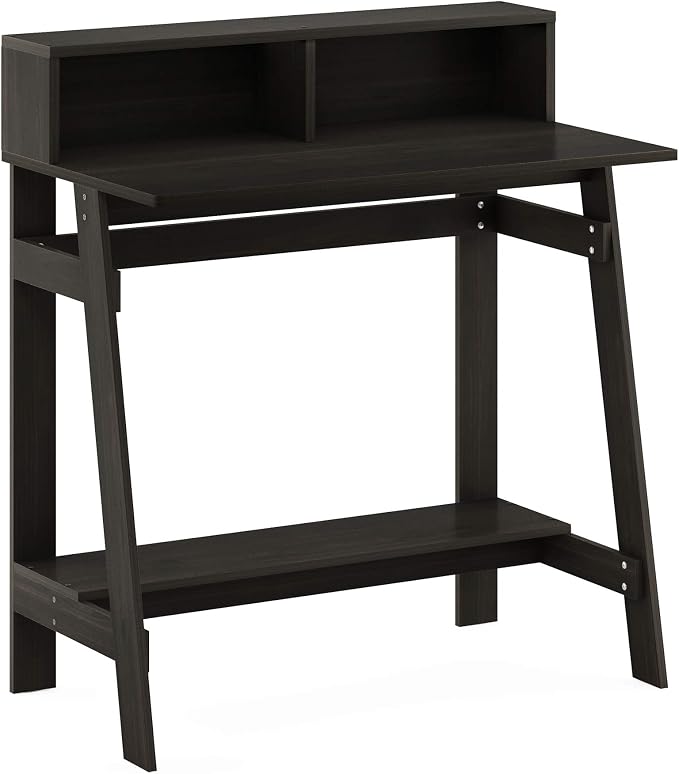 Furinno Simplistic a Frame Computer Desk, Espresso | with Monitor Stand, A Frame Computer Desk, Office Desk, for Home Office, Bedroom, Study Room, Dorm