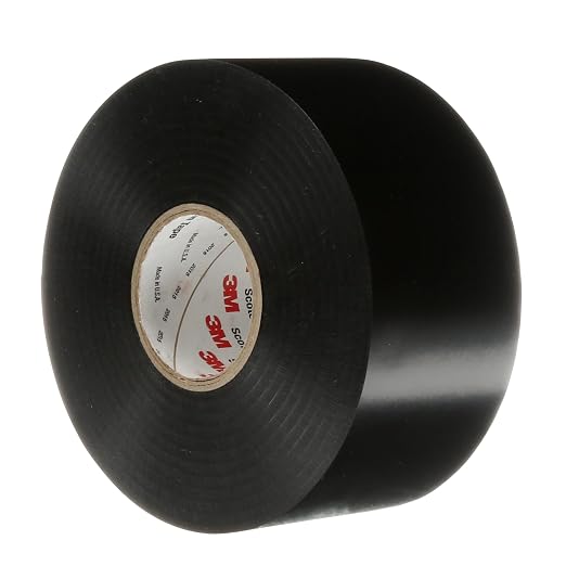 3M Scotchrap Vinyl Corrosion Protection Tape 50, Unprinted, 2 in x 100 ft, Black, 1 Roll, Premium Grade, 10 mil Thick, High Tack, All Weather, RoHS 2011/65/EU