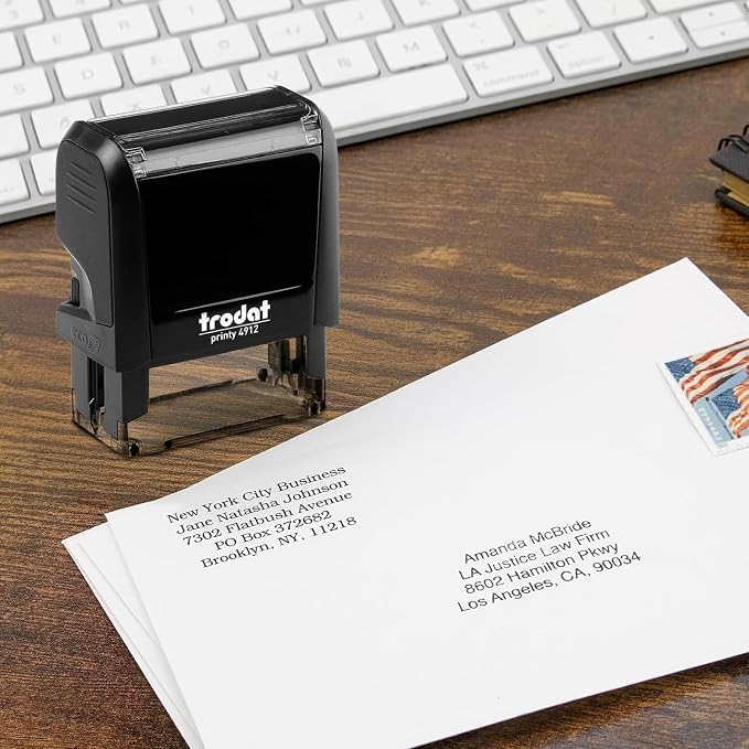 Trodat 4911 Return Address Stamp - Custom Text Stamp - Choose from Many Fonts & Colors!