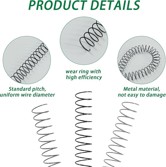 RAYSON 14.3mm Wire Spiral Coil Binding, 3:1 Pitch, 9/16" Metal Coils Comb Binding 115 Sheets Capacity, Black Color & Pack of 100