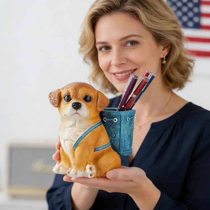 Labrador Retriever Gifts for Women Men, Pen Holder for Desk Cute, Funny Dog Pen Holder Desk Pen Organizer for Home Office School Decoration