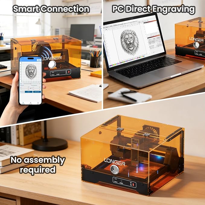 LONGER RAY5 Laser Engraver,1000mW Laser Cutter with WiFi APP Control