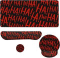 Red Graffiti Mouse Pad Set HaHa Cool Gaming Mousepad 4in1 Desk Mat for Desktop Wrist Support Cup Coaster Set Ergonomic Computer Desk Arm Wrist for Decor Home Office