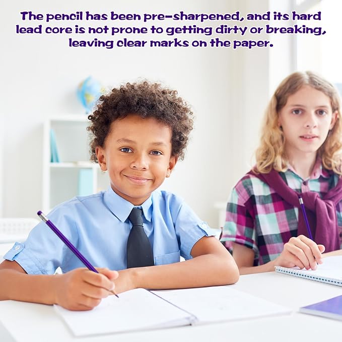 120 PCS Purple Pencils Bulk with Eraser, Pre-Sharpened HB Pencils for Writing & Drawing, School Supplies for Kids Homework, Tests, Art Crafts & Teacher Grading(Purple)