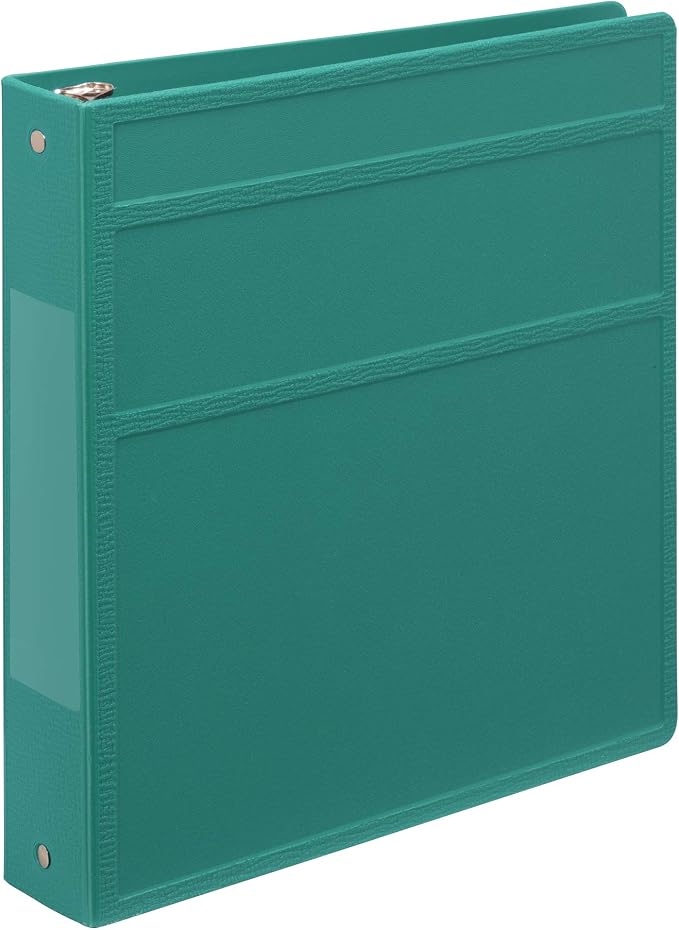 Carstens 1.5-Inch Heavy Duty 3-Ring Binder - Side Opening, Teal, Durable Plastic, Precision No-Gap Rings, Waterproof Covers, No Pockets, Holds 250 US Letter Sheets, BPA-Free, Made in USA (2043-3R)