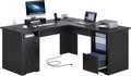 YITAHOME L Shaped Desk with Power Outlets | 60 Inch Computer Desk Corner Desk with File Drawer, Home Office Desk with Monitor Stand & Storage Shelves, L-Shaped Desk with