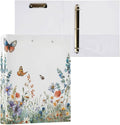 3 Ring Binder, Wildflowers Butterflies Botanical File Folder Holds 200 Sheets File Storage for Women Men School Office Supplie