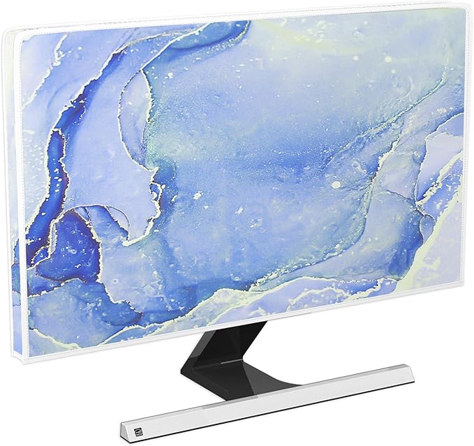 Baocicco Modern Violet Marble Waterproof TV Cover Anti-Static Dustproof Protective Cover for LCD/LED/HD 32 Inch Decorative Monitor Accessories Covers for Television LED LCD OLED TVs Screen