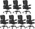TRALT Office Chair - Ergonomic Desk Chair with Adjustable Lumbar Support, Mesh Computer Chair, Executive Chairs for Home Office Comfortable Lumbar Support Black Pack of 7