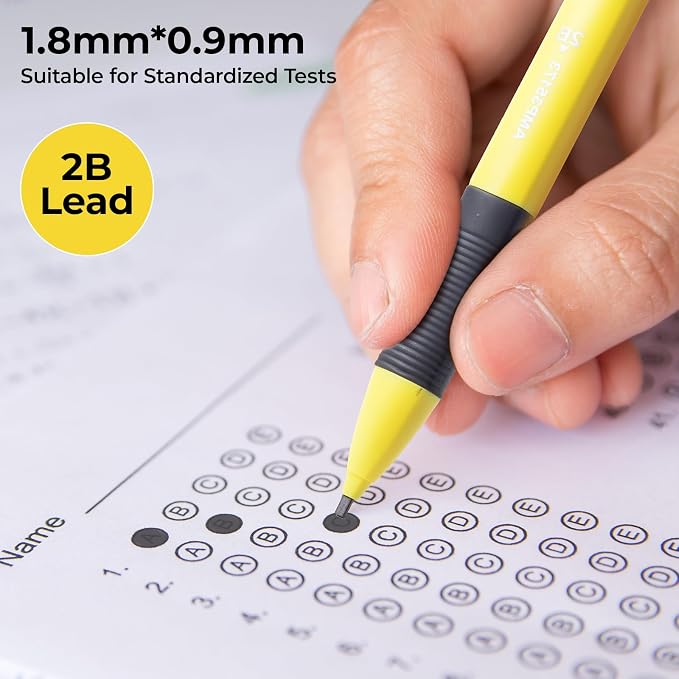 M&G Thick Lead Mechanical Pencil Set, With Colorful Barrel Thick Point (1.8mm), With Erasers, Writes Smooth & Dark, School Supplies, Office Supplies, Sketching Pencils, Drafting Pencil, 12 Count