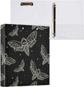 3 Ring Binder Gothic Skull Butterfly Moth 1.5 Inch Three Ring Binder