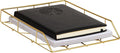 Mind Reader Gold Geometric Paper Tray, Modern Organizer for Documents, Folders, and Office Supplies, Durable and Stylish, Metal, Gold